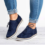 Damen Schnüroxfords – Orthopädische Schuhe mit Plateausohle – Blau