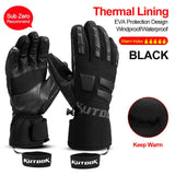 Herren Thermo-Fäustlinge für Wintersportler – Schwarze 5 Finger