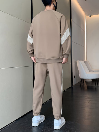 Lässiger Leichter Bequemer Baumwolle Trainingsanzug mit Jacke und Kordelzughose für Herren | Perfekt für Outdoor-Aktivitäten