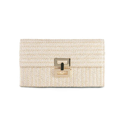 Helviora® | Geflochtene Umhängetasche mit goldener Kette