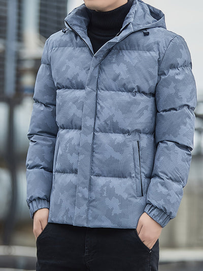 Casual Kapuzen Camo Winterjacke für Herren | Ideal für den Winter
