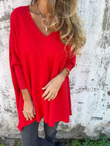 Amelia | Eleganter Damen Pullover Winter stilvoll getragen – Rot