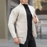 Benjamin | Urban Utility Moderne Strickjacke Für Herren – Weiß