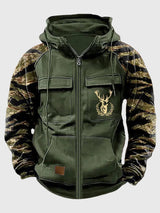 Neil | Herren Kapuzenjacke mit Taschen und Kordelzug – Grün