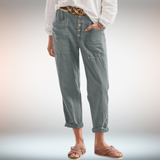 Amelia | Damenhose mit lockerem Schnitt für elegante Auftritte – Grau