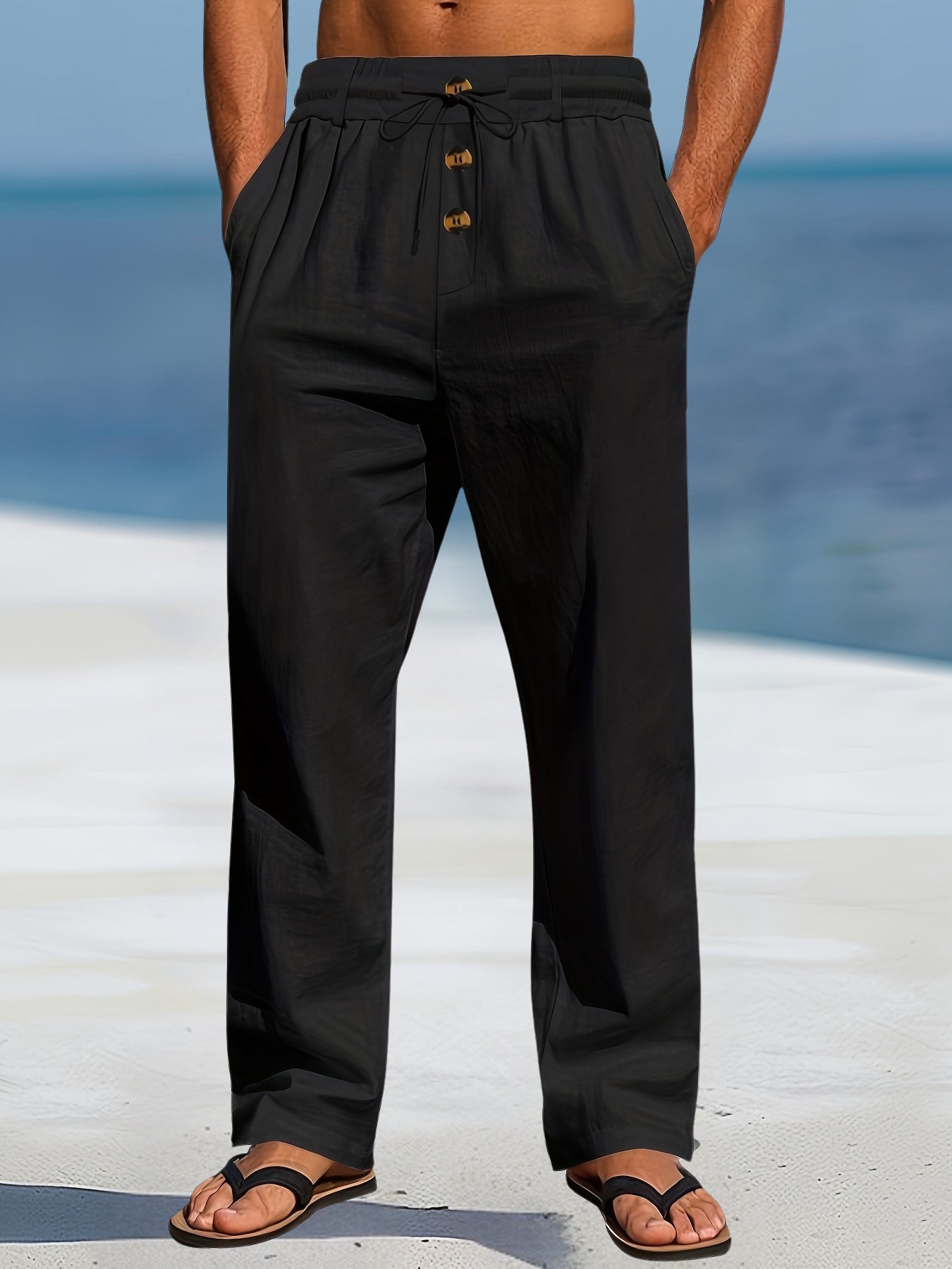 Aznar - Lässig Leinen Elastisch Hose