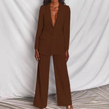Selina | Blazer Hosen Set für Damen – Dunkelbraun