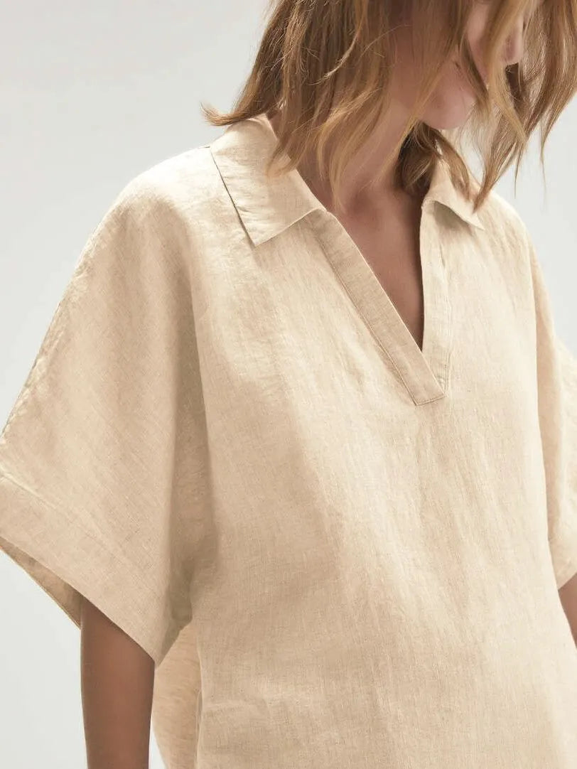 Velia - Set aus kurzärmeligem Oberteil mit V-Ausschnitt und hochtaillierter Hose