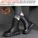 Lena | Dicke Sohle Seitlicher Reißverschluss Damenstiefel – Schwarz