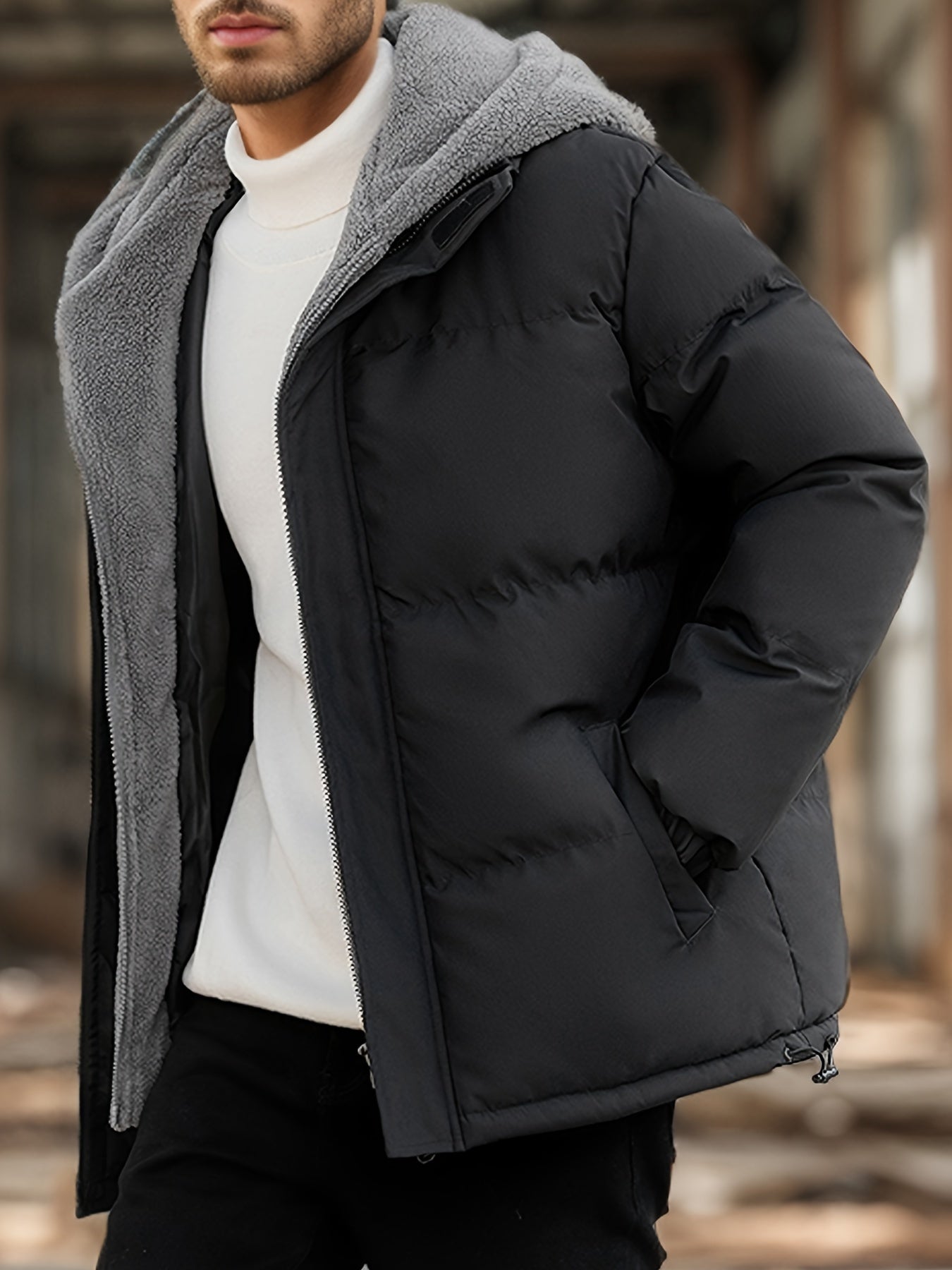 Stilvolle lässige warme gepolsterte Winterjacke für Herren | Ideal für den Winter