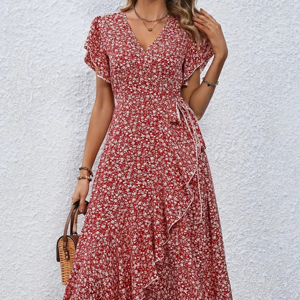 Becky – Feminines Wickelkleid mit Blumenmuster