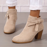 Lea | Elegante Und Moderne Stiefeletten Mit Schleifen-Detail – Beige