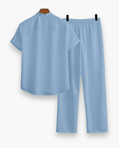 Herren Sommer Zweiteiler mit Kurzarmhemd & Hose | Lässig & Leicht