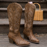 Elisa | Klassische Western Cowboystiefel mit komfortabler Wadenweite – Braun
