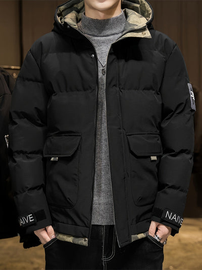 Stilvolle Camouflage-Kapuzen-Winterjacke für Herren | Ideal für den Winter