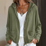 Fuida | Leichte Kapuzenjacke mit verstellbarem Saum – Olivgrün