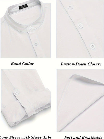 Herren Casual Pure Cotton Woven Trainingsanzug mit Mandarin Kragen Shirt und Hose | Perfekt für Outdoor-Aktivitäten