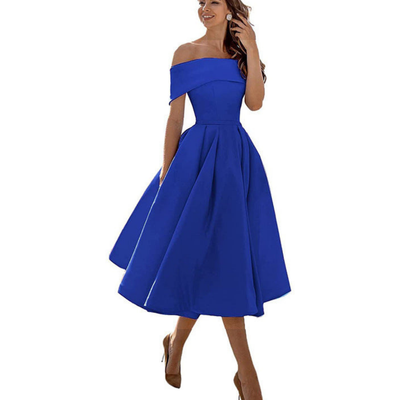 Damen Zeitloses Off-Shoulder Kleid | Midi