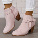 Lea | Elegante Und Moderne Stiefeletten Mit Schleifen-Detail – Rosa