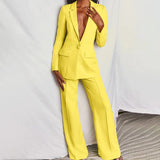 Elizabeth | Elegantes Zweiteiliges Blazer und Hosen-Set Für Damen – Gelb
