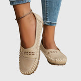Petra | Damen Frühlings Perforierte Lässige Loafer – Beige