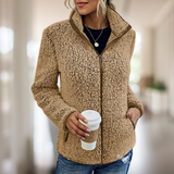 Katie – Hochwertige Fleecejacke mit Reißverschluss – Beige