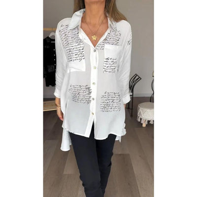 Broznan® | Stylische Bluse mit Buchstaben-Print