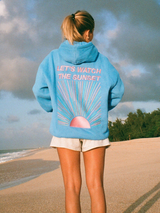 Damen Übergroß Langarm Hoodie – Blau