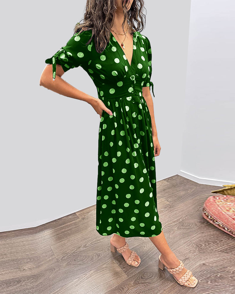 Martha | Retro-Polka-Dot Midi-Kleid