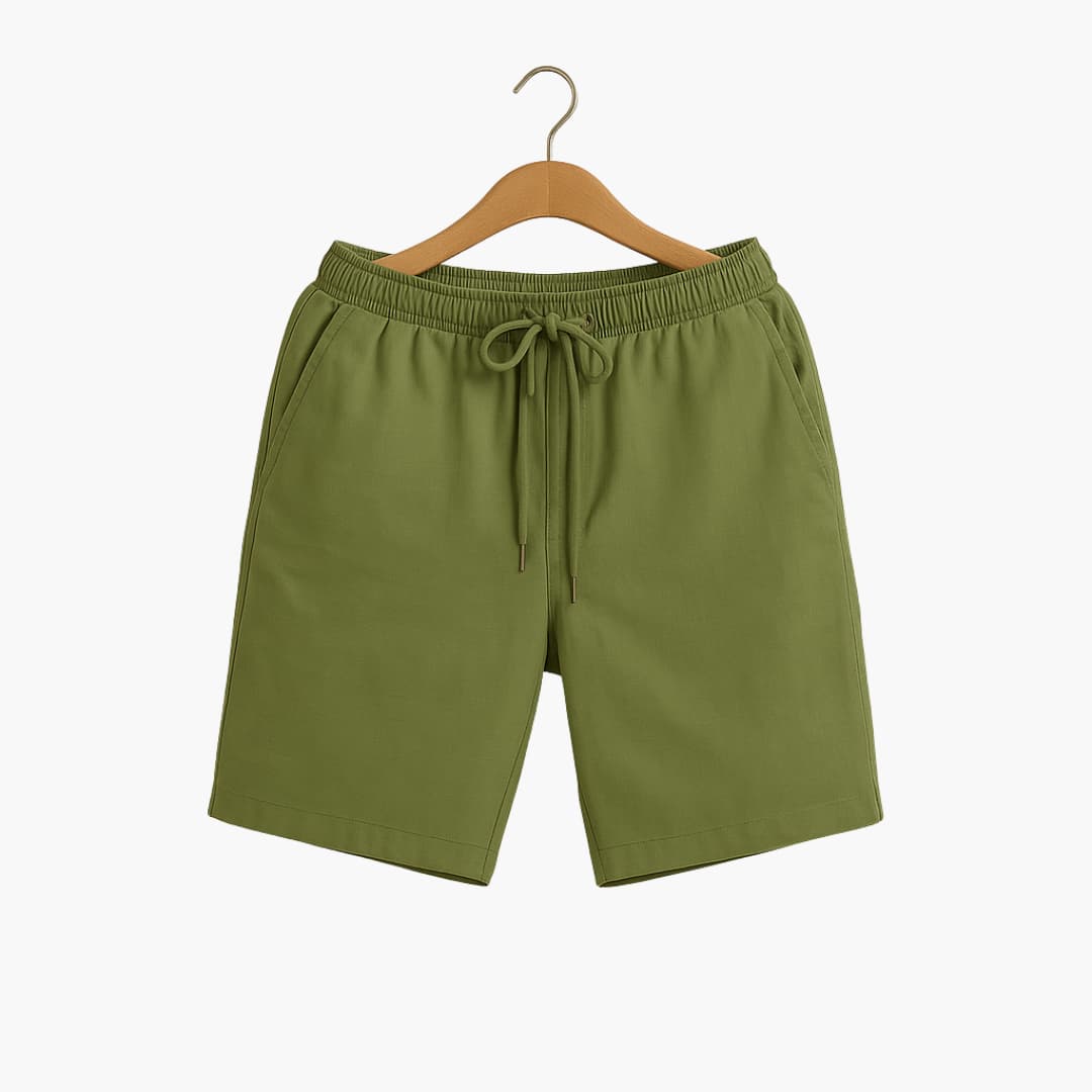 Herren Leinen Sommer Shorts mit Kordelzug und Taschen