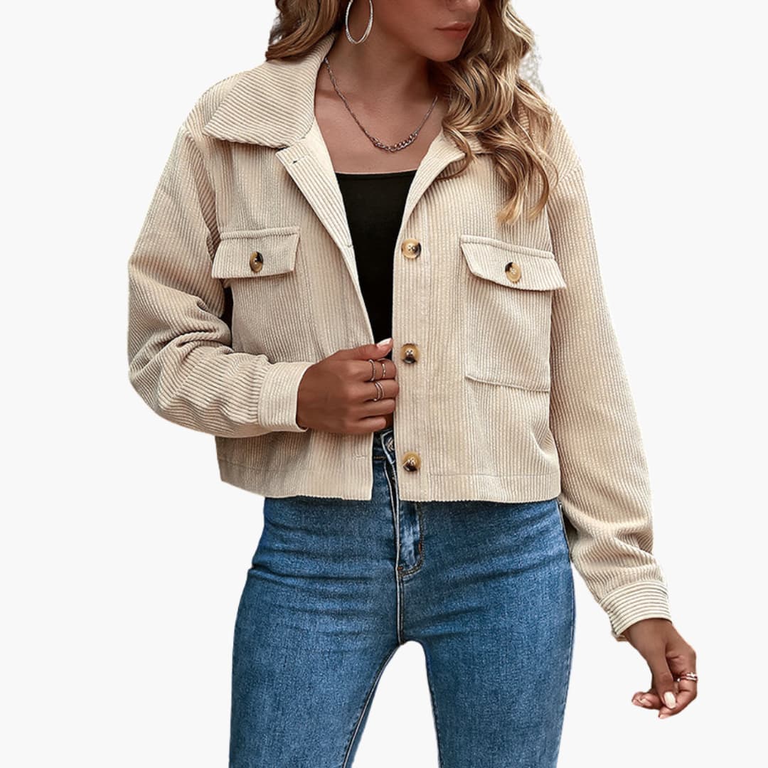 Button Closure Übergangsjacke für Damen
