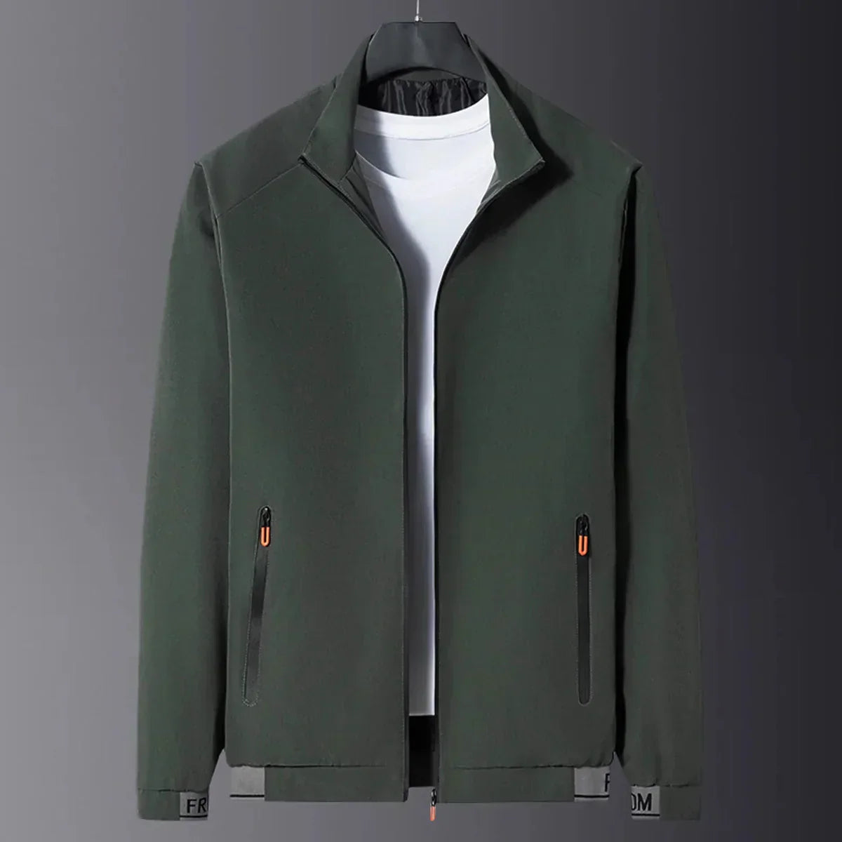 Mateo - winddichte schwarze Herren-Zwischenjacke mit Stehkragen