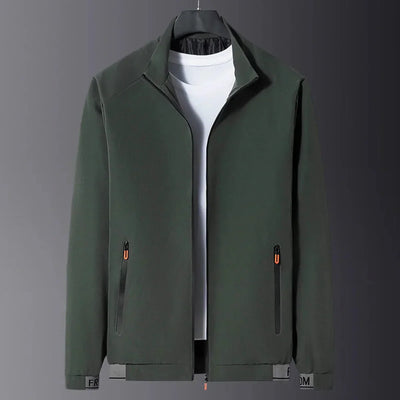 Mateo - winddichte schwarze Herren-Zwischenjacke mit Stehkragen