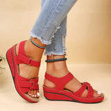 Kathrin | Damen Orthopädische Riemen Plattform Sandalen – Rot
