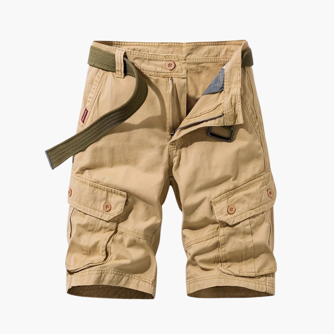 Herren Baumwoll-Cargo-Shorts mit Taschen und Gürtel
