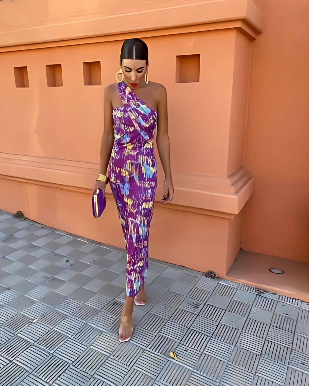 Svetlena – Elegantes Maxi Kleid Mit Einer Schulter