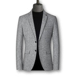 Max | Eleganter Herrenblazer im klassischen Tartan-Stil – Hellgrau