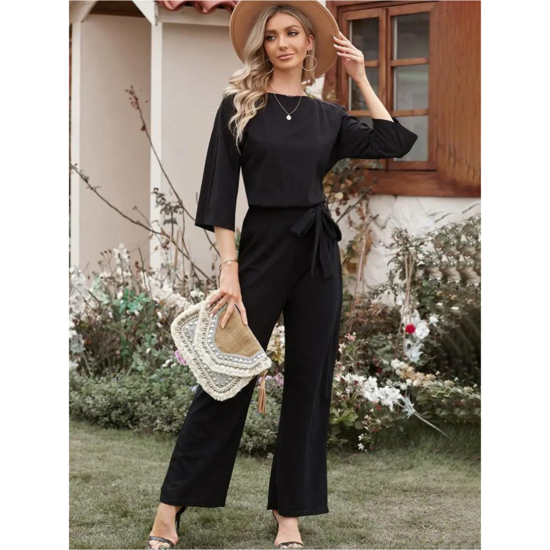 Schickes Jumpsuit Mit Weitem Bein Für Damen | Langarm