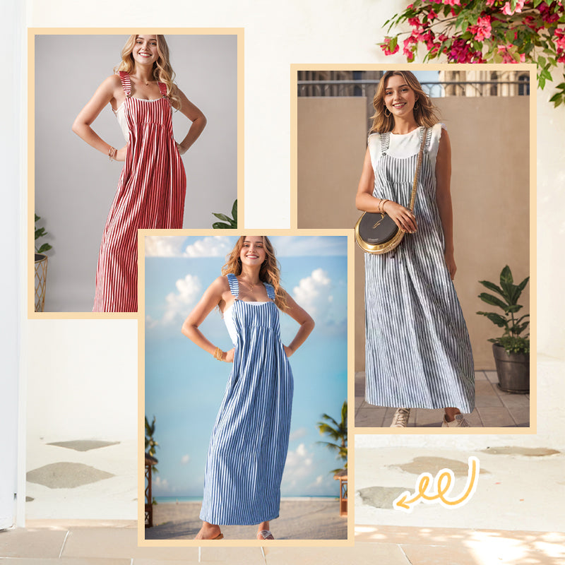 Jaja - Lässiges gestreiftes Hosenträgerkleid