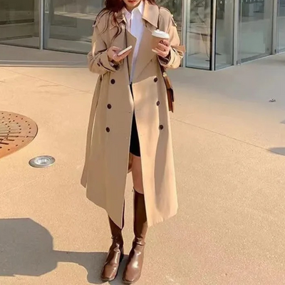 Langer Eleganter Luxe Trenchcoat für Damen | Ideal für den Winter