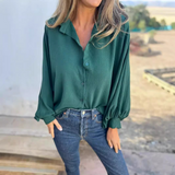 Julia | Edle Oversize Bluse Damen – Grün