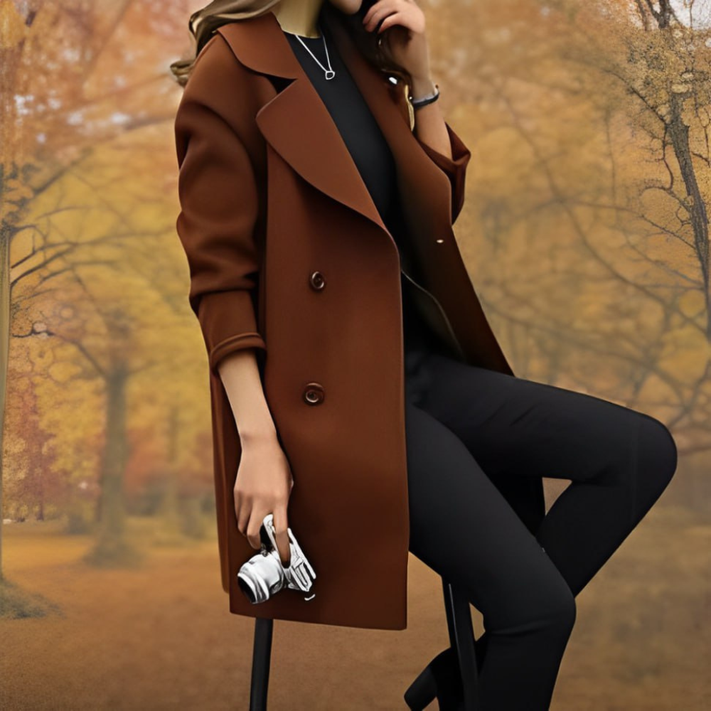 Riley - Eleganter Mantel mit doppelter Knopfleiste für Damen