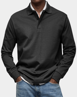 Frank | Herren Frühlings Polohemd Langarm – Polo Langarm Herren Frühling 2026 – Schwarz