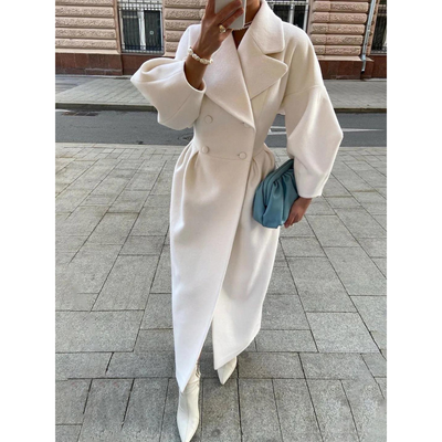 Eleganter Woll-Trenchcoat mit Laternenärmeln für Damen | Ideal für den Winter