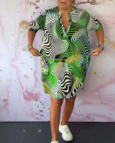 Diane – Buntes Kleid Mit V-Ausschnitt