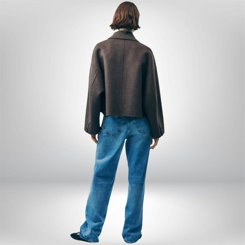 Damen Übergangsjacke Kurz Mantel | Oversized Elegant