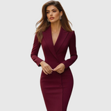 Tailliertes Midi-Kleid für Damen – Maulbeere