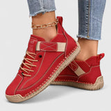 Jessica | Damen Lässig Schicke Bequeme Schnürsneaker – Rot