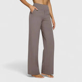 Nadine | Damen Weite Lounge-Hose mit Stretchbund – Taupe