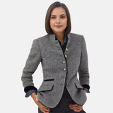 Damen Blazer Jacke mit Knöpfen – Grau